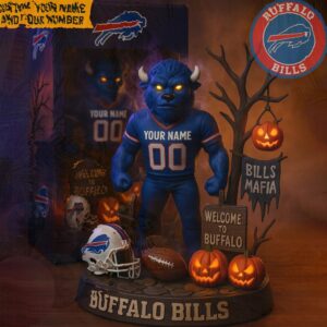 Spooky Season Buffalo Bills Billy Buffalo Custom Name & Number Desk Ornament Spooky Season Buffalo Bills Billy Buffalo Custom Name & Number Desk Ornament