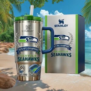 Stanley Style Seattle Seahawks 2025 NFC Champions 40oz Tumbler Limited Edition Fan Tumbler