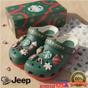 Starbucks Christmas Clogs Holiday Crocs Style Shoes
