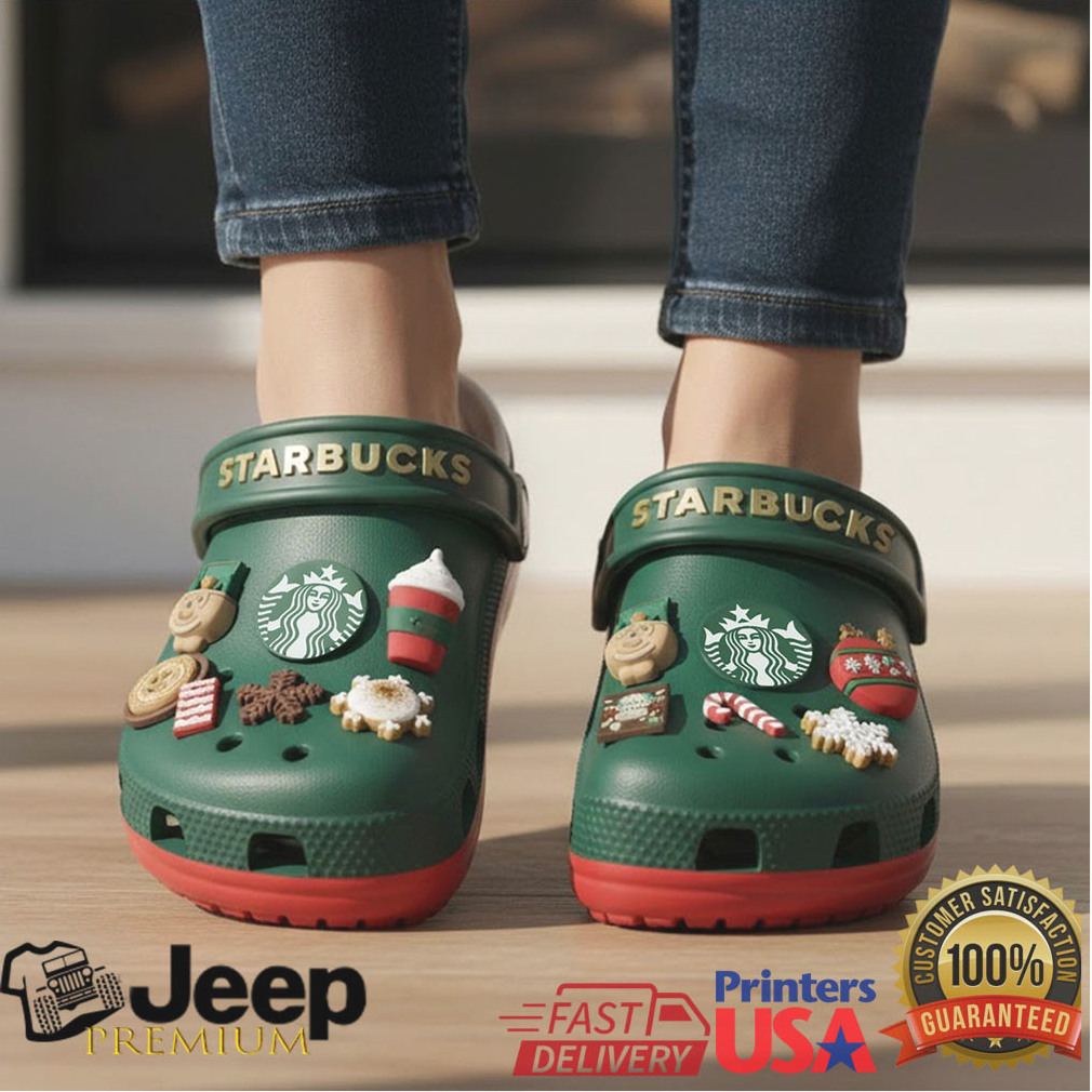 Starbucks Christmas Clogs Holiday Crocs Style Shoes Starbucks Christmas Clogs Holiday Crocs Style Shoes