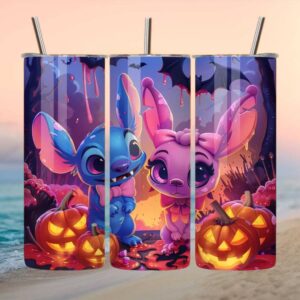 Stitch and Angel Pumpkin Patch Tumbler