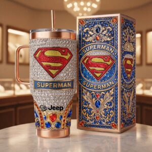 Superman DC Comics Superhero Crystal Studded Luxury Commemorative Tumbler