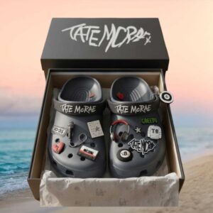 Tate McRae x Crocs clogs.