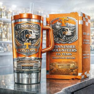 Tennessee Volunteers 135 Years Anniversary Smokey Mascot 40oz Tumbler
