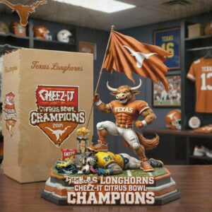 Texas Longhorns 2025 Cheez It Citrus Bowl Champions Statue Ornament Texas Longhorns 2025 Cheez It Citrus Bowl Champions Statue Ornament