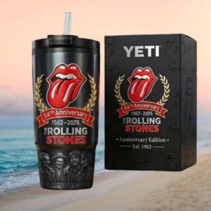 The Rolling Stones 64th Anniversary Band Logo 40oz Travel Tumbler