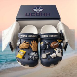 UConn Huskies Football Fan Crocs with Sports Charms
