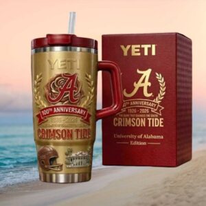 University of Alabama Crimson Tide 100th Anniversary 1926 2026 Gold YETI Tumbler