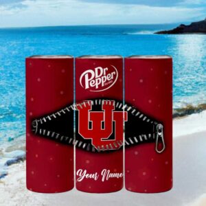 Utah Utes Dr Pepper Big 12 Zipper Tumbler Design