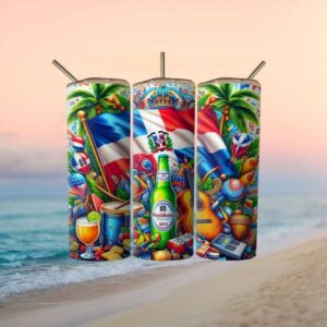 Vibrant Dominican Heritage Skinny Tumbler