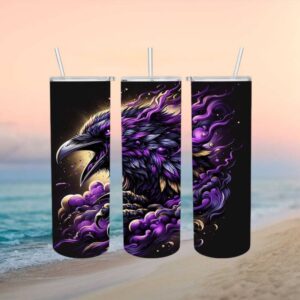 Vibrant Violet Raven Skinny Tumbler