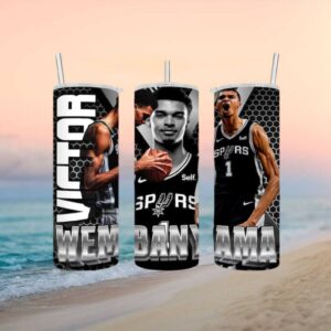 Victor Wembanyama San Antonio Spurs Basketball Travel Tumbler