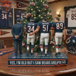 Vintage Style Chicago Bears Super Bowl & Championship Tribute Ornament