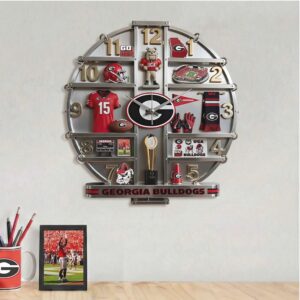 Vintage Style Georgia Bulldogs Themed Acrylic Wall Clock