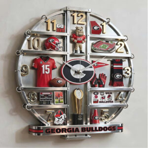 Vintage Style Georgia Bulldogs Themed Acrylic Wall Clock