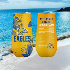 West Coast Eagles Afl Nutrition Facts Yellow Tumbler Design V2