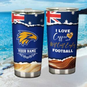 West Coast Eagles Custom Afl Tumbler Personalized Name Travel Tumbler