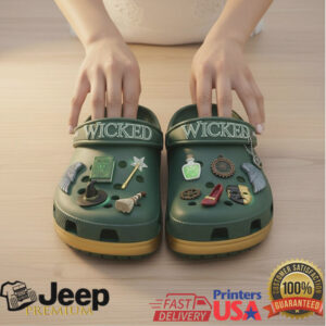 Wicked Themed Green Classic Clogs with Jibbitz Charms