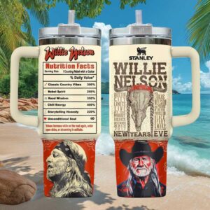 Willie Nelson Country Music Nutrition Facts 40oz Tumbler Wrap