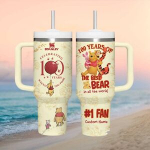 Winnie The Pooh 100 Years “The Best Bear” Custom Name 40oz Tumbler