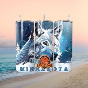 Winter Wolf Minnesota Basketball Skinny Tumbler