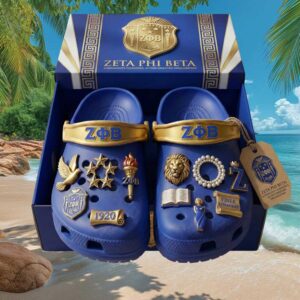 Zeta Phi Beta themed clogs