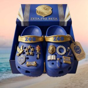 Zeta Phi Beta themed clogs