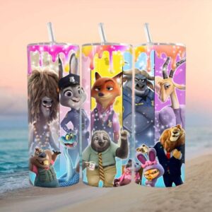 Zootopia Cast of Characters Skinny Tumbler