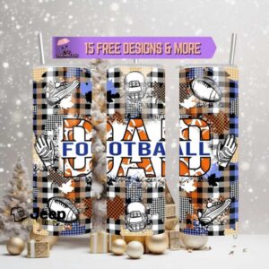 Football Dad 20oz Skinny Tumbler Sublimation Wrap PNG