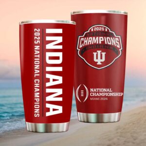 2025 National Champions Indiana Hoosiers Miami 2026 Commemorative Logo Tumbler