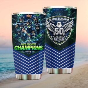 2026 NFC West Champions Seattle Seahawks 50 Years Anniversary T Tumbler