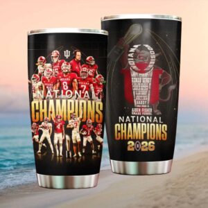 2026 National Champions Indiana Hoosiers Football Player Roster & Coach Cignetti Tumbler