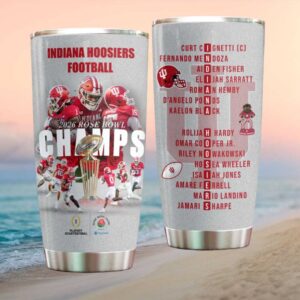 2026 Rose Bowl Champs Indiana Hoosiers Football Quarterfinal Roster Glitter Tumbler