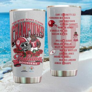 2026 Rose Bowl Game Champions Indiana Hoosiers Mascot & Roster Tumbler