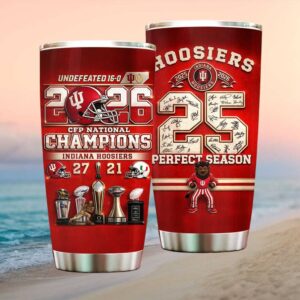 Indiana Hoosiers 2026 CFP National Champions Undefeated 16 0 Perfect Season Tumbler