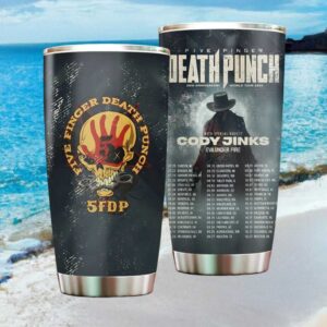 5FDP Five Finger Death Punch Cody Jinks World Tour 2026 Hand Print Tumbler