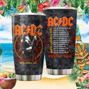ACDC PWR UP Tour North America 2025 Concert Schedule Black Tumbler