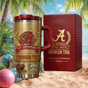 Alabama Crimson Tide 100th Anniversary (1926 2026) Rose Bowl Gold Edition Tumbler