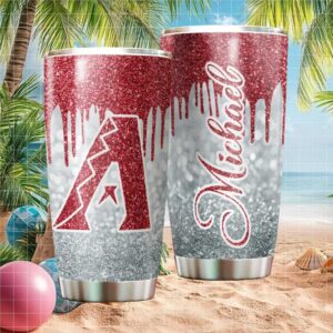 Arizona Diamondbacks Personalized Glitter Drip Tumbler Custom Name