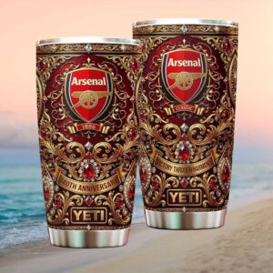 Arsenal F.C. 140th Anniversary Ornate Gold & Ruby Luxury Tumbler
