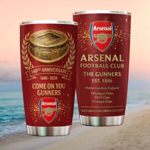 Arsenal FC 140th Anniversary “Come On You Gunners” Stadium Edition Tumbler