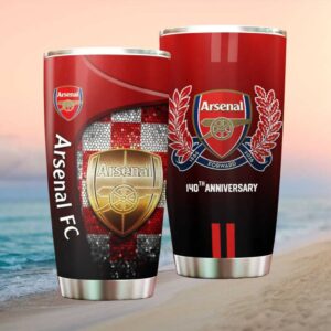 Arsenal FC 140th Anniversary Mosaic Crest Stainless STumblerl Tumbler