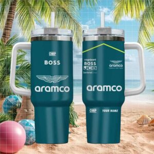 Aston Martin Aramco F1 Team Personalized Insulated Tumbler Racing Green