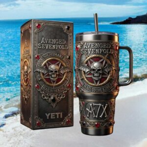 Avenged Sevenfold “Hail to the King” Deathbat Gothic Skull Tumbler