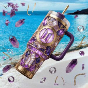 BTS K Pop 3D Crystal Stained Glass Style Luxury Amethyst Tumbler