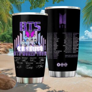 BTS Purple Galaxy World Tour Cities and Dates Stainless Steel Tumbler