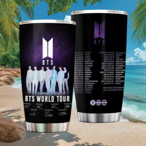 BTS World Tour 2026 2027 Schedule Tumbler with Member Signatures