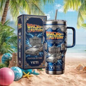 Back to the Future 40th Anniversary DeLorean 3D Time Machine YETI Tumbler