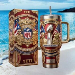 Bad Bunny Benito Super Bowl NFL Limited Edition Jeweled 40oz Tumbler