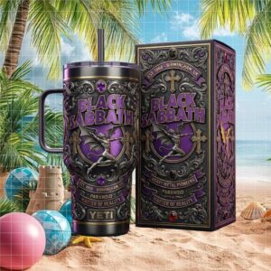 Black Sabbath Paranoid 3D Embossed YETI Tumbler with Luxury Gift Box